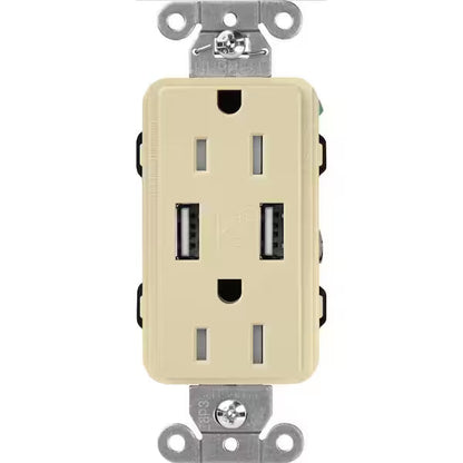 Claro 15 Amp USB Duplex Outlet - Ready Wholesale Electric Supply and Lighting