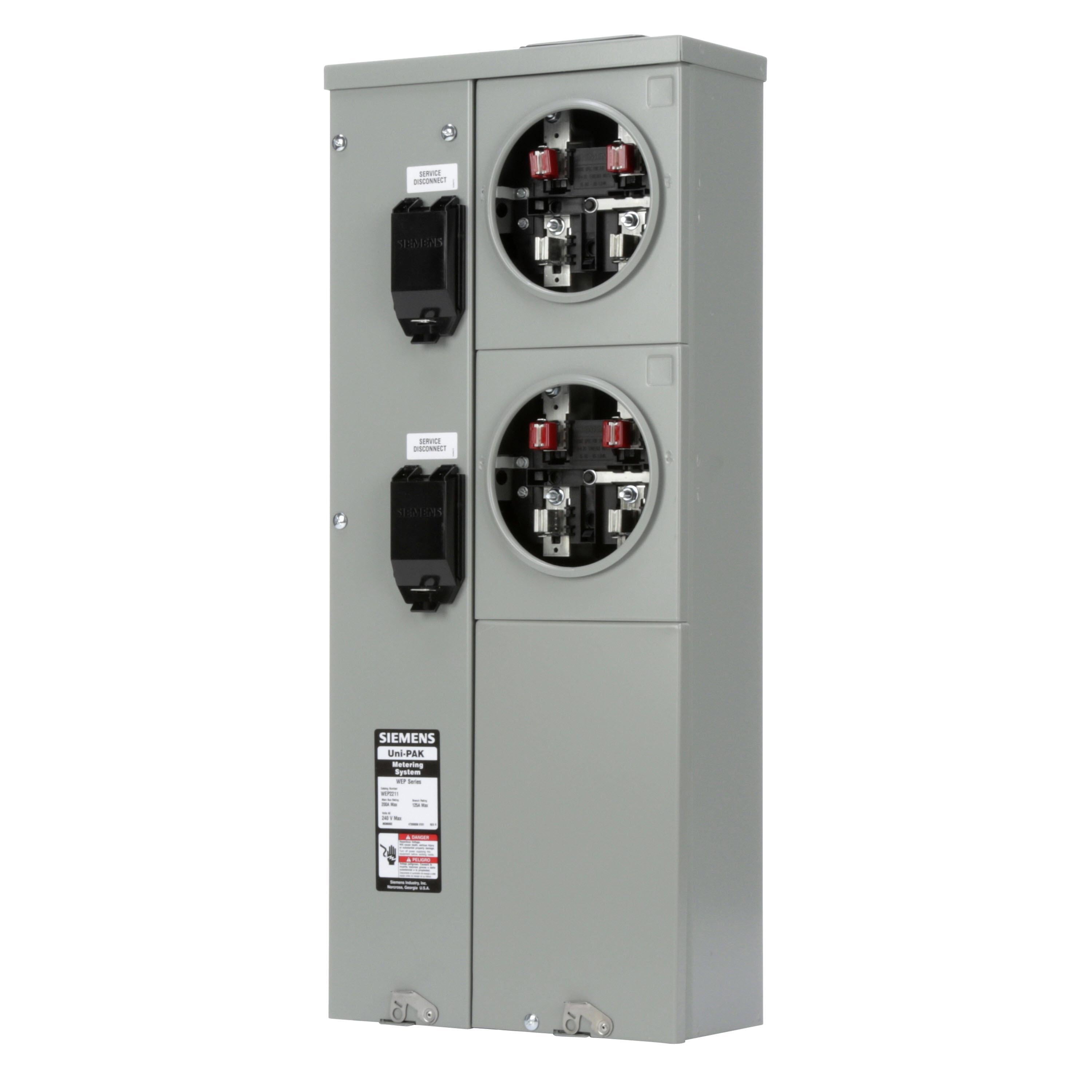 Signal Meter Stack Siemens WEP2211 UNI-PAK Meter Stack 200 Amp, 2 Gang, 1 Phase, 125 Amp ...
