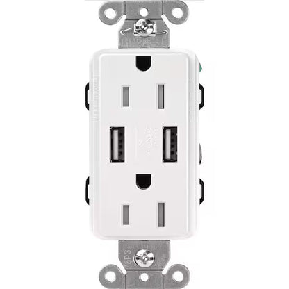Claro 15 Amp USB Duplex Outlet - Ready Wholesale Electric Supply and Lighting