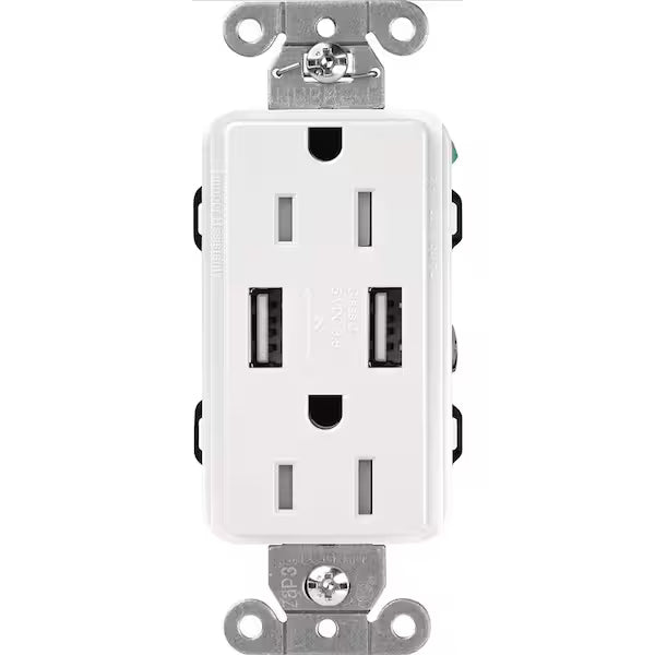 Claro 15 Amp USB Outlet (Satin) - Ready Wholesale Electric Supply and Lighting