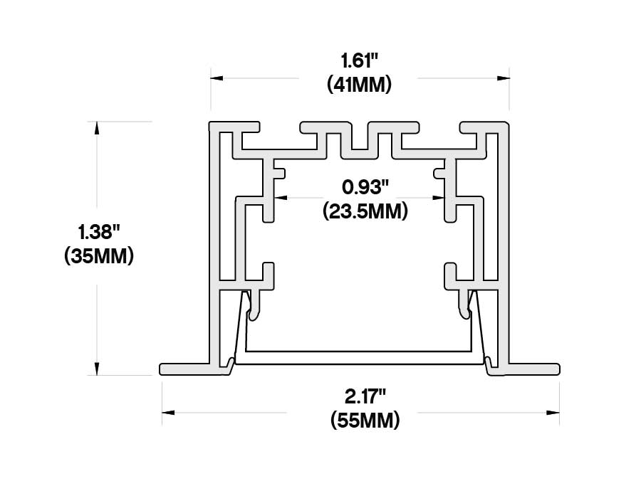 Core Lighting ALP210RN-98 - 98" RECESSED MOUNT PROFILE - LED TAPE CHANNEL - Ready Wholesale Electric Supply and Lighting