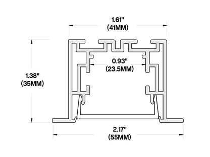 Core Lighting ALP210RN-98 - 98" RECESSED MOUNT PROFILE - LED TAPE CHANNEL - Ready Wholesale Electric Supply and Lighting