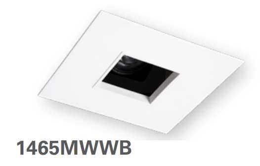HALO 1465MWWB 4" Square Pinhole with Oculus, Open, 35 degree Tilt, Matte White with White Baffle - Ready Wholesale Electric Supply and Lighting