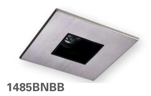 HALO 1485BNBB 4" Square Pinhole with Oculus, Open, 35 degree Tilt, Brushed Nickel with Black Baffle - Ready Wholesale Electric Supply and Lighting