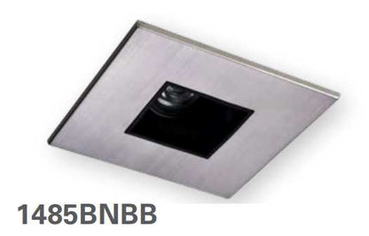 HALO 1485BNBB 4" Square Pinhole with Oculus, Open, 35 degree Tilt, Brushed Nickel with Black Baffle - Ready Wholesale Electric Supply and Lighting