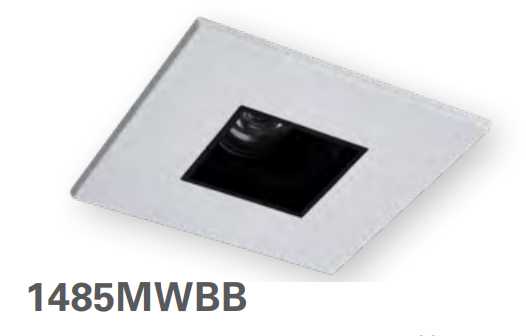 HALO 1485MWBB 4" Square Pinhole with Oculus, Open, 35 degree Tilt, Matte White with Black Baffle - Ready Wholesale Electric Supply and Lighting