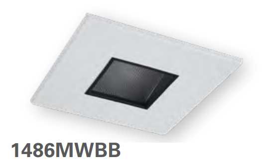 HALO 1486MWBB 4" Square Pinhole, Lens Wall Wash, Matte White with Black Baffle - Ready Wholesale Electric Supply and Lighting