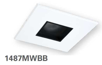 HALO 1487MWBB 4" Square Pinhole, Diffuse Lens, 35 degree Tilt, Matte White with Black Baffle - Ready Wholesale Electric Supply and Lighting
