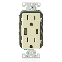 Leviton T5633 - 5.1A USB Type A/Type-C Wall Outlet Charger with 15A Tamper-Resistant Outlet - Ready Wholesale Electric Supply and Lighting