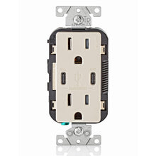 Leviton T5635 - 30W (6A) USB Dual Type-C/C Power Delivery Wall Outlet Charger with 15A Tamper-Resistant Outlet - Ready Wholesale Electric Supply and Lighting