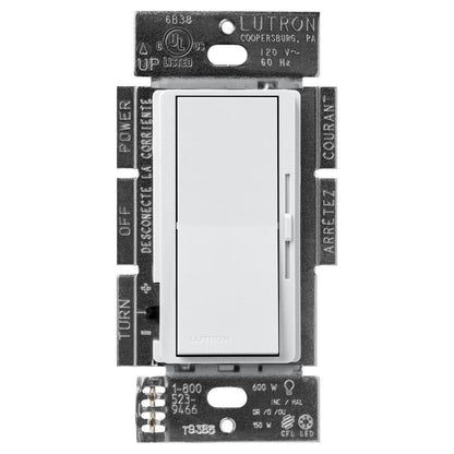 Lutron DVSCFSQ-F Diva (satin) 1.5A, Single Pole/3-Way, 3-Speed, Quiet Fan Control - Ready Wholesale Electric Supply and Lighting